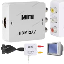 Mini Adaptador Conversor Full Hd Vídeo Hdmi P/ Vídeo Rca 2av
