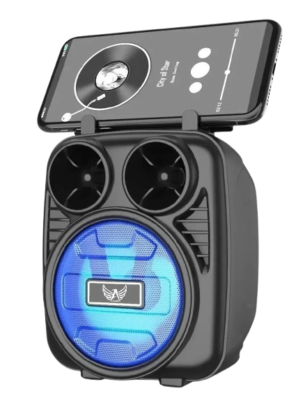 Caixa De Som Recarregável Bluetooth Usb Cartão Sd Mp3 Cor Preto