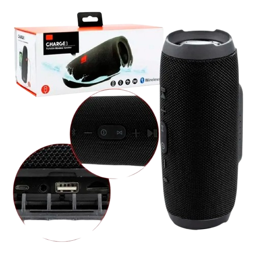 Caixa De Som Portátil Charge 3 Bluetooth Pendrive
