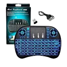 Controle Mini Teclado Universal Smart Tv Pc Tv Box Sem Fio Cor do mouse Preto Cor do teclado Preto