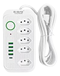 Extensao De Tomada Filtro De Linha Usb 