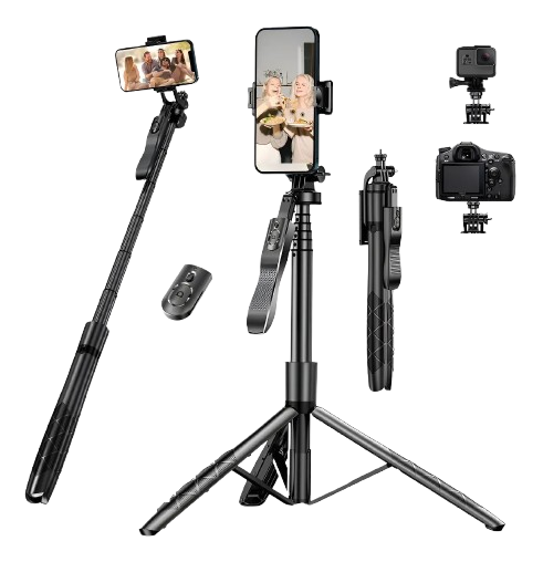 Bastão Pau De Selfie Tripé Celular Câmera , Suporte Extensível Com Controle Remoto Bluetooth Sem Fio