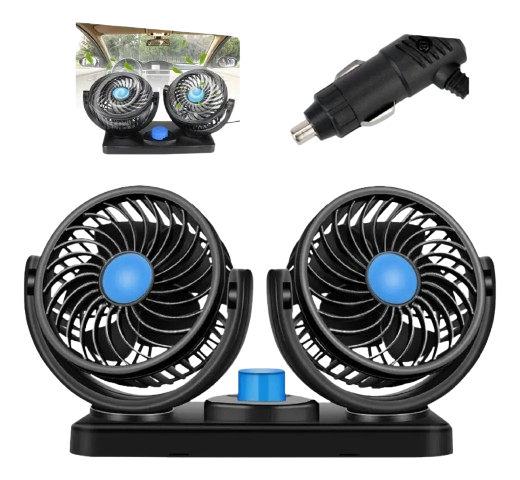 Ventilador duplo Portátil Automotivo  para Carro e  Caminhão 12v Potente