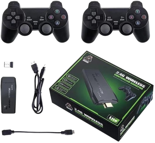 Vídeo Game Stick 4k 10 Mil Jogos Retrô + 2 Controles Sem Fio