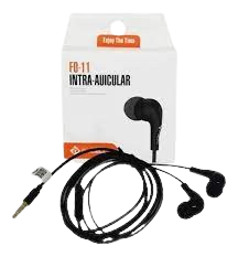 fone de ouvido com fio P2 versao preto e branco