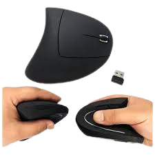 Mouse Ergonômico Sem Fio Vertical Ortopédico Wireless - Preto